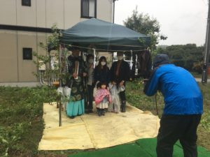 雨の地鎮祭