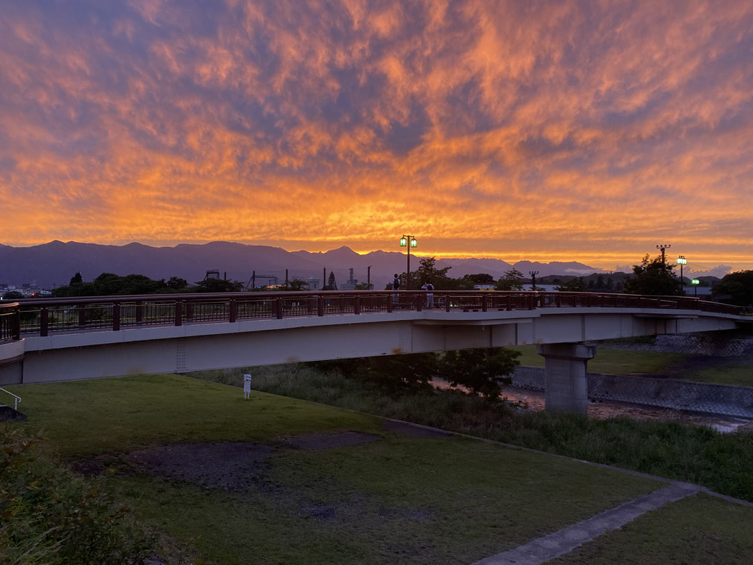 松本市内の夕焼け