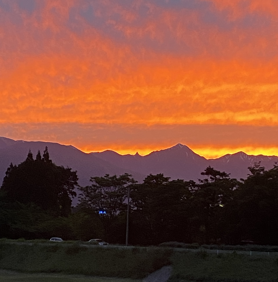 松本市内の夕焼け