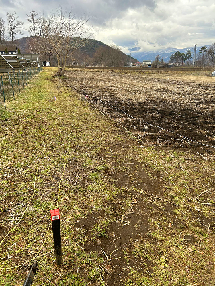 茅野市豊平で立会測量