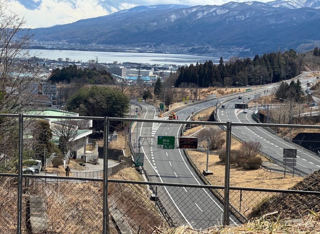諏訪湖を望む