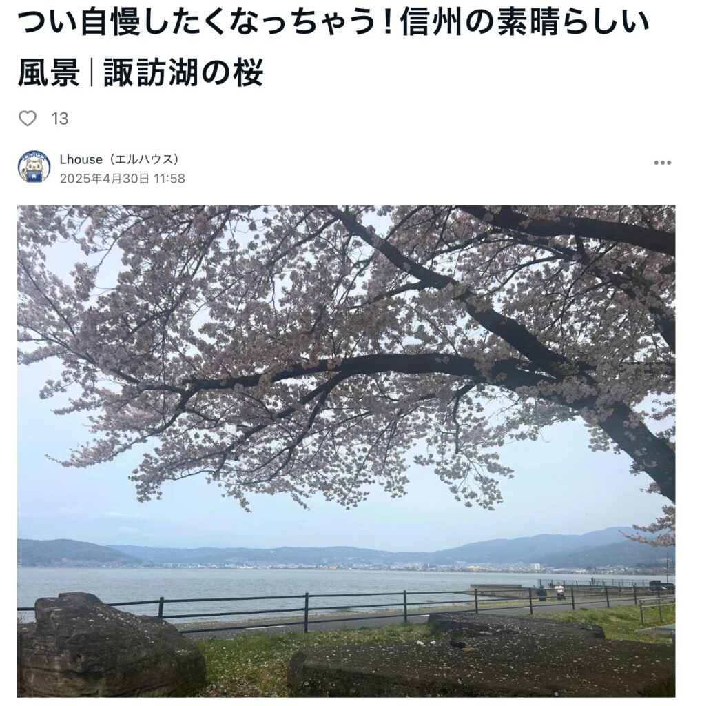 つい自慢したくなっちゃう！信州の素晴らしい風景｜諏訪湖の桜｜エルハウス